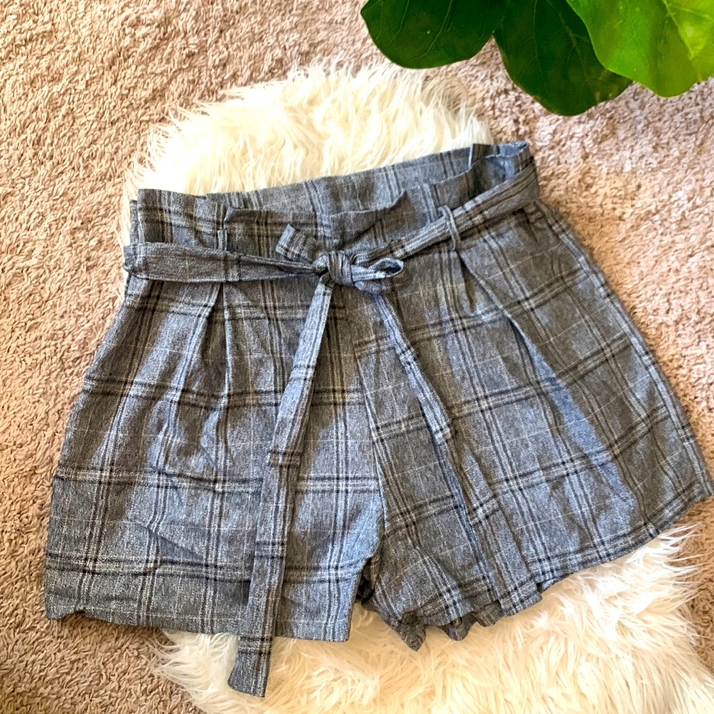 Shein high waisted paper bag shorts
